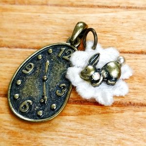 Clock & bunny charms/pendant